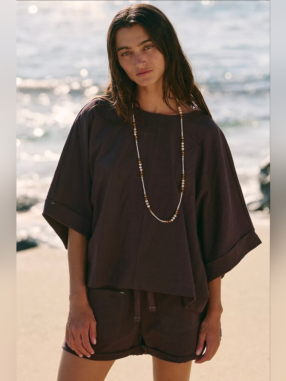 NWT - Free People Leandra Short Set - Fudge L